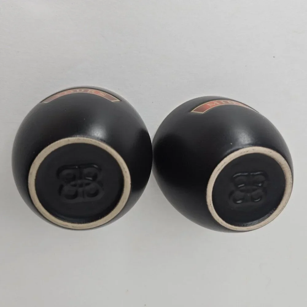BAILEY'S Irish Cream Yours And Mine Black Ceramic Cups Set of 2 2.75